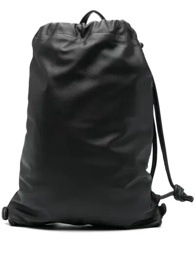 Eleventy Leather Backpack In Black