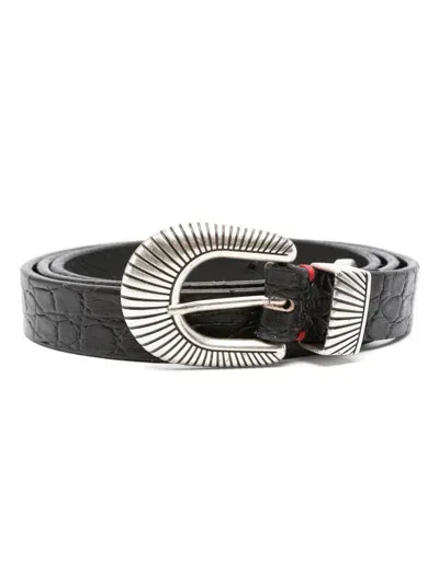 Eleventy Leather Belt In Black