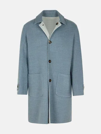 Eleventy Light Blue Wool Coat