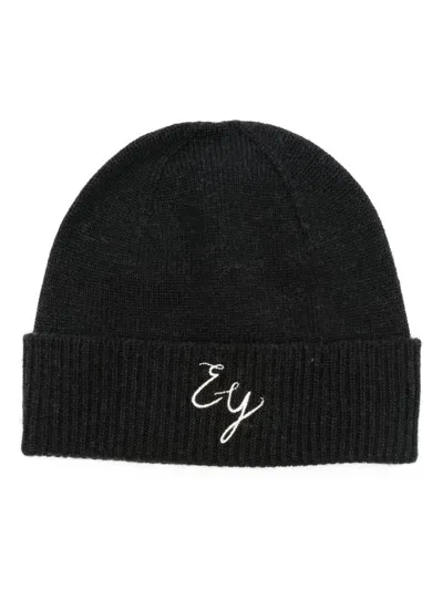 Eleventy Beanie Mit Logo-stickerei In Schwarz