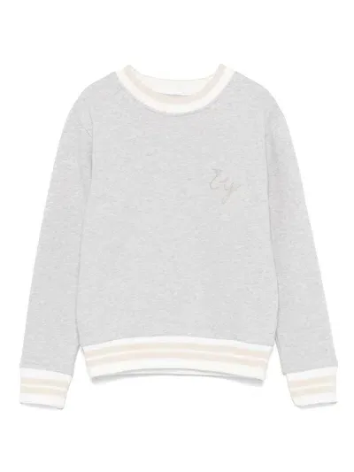 Eleventy Kids' Logo-embroidered Sweater In Grey