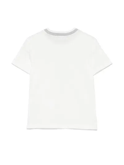 Eleventy Kids' Logo-print T-shirt In Neutrals