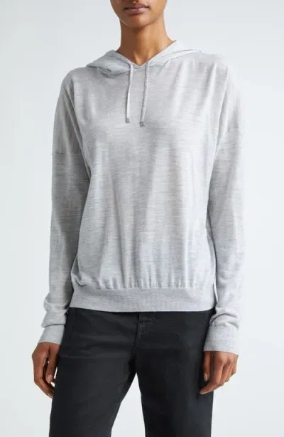 Eleventy Merino Wool Hooded Sweater In Grey