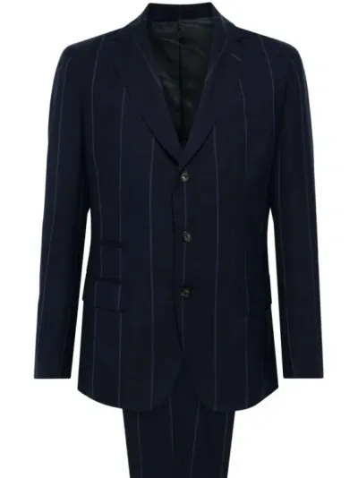 Eleventy Pinstripe Single-breasted Suit In Blue