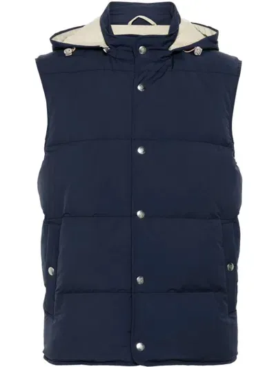 Eleventy Padded Vest In Blue