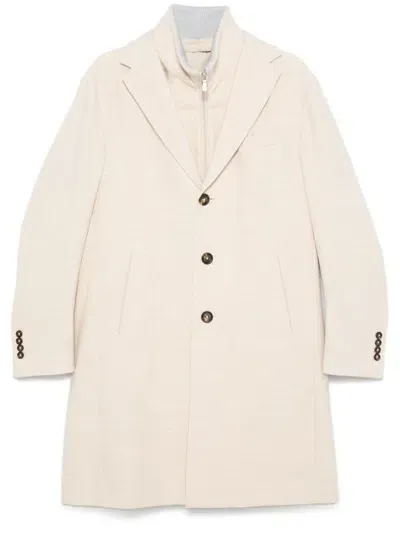 Eleventy Single-breasted Coat In Nude