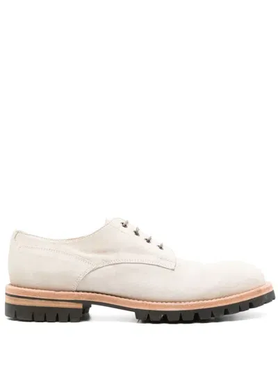 Eleventy Suede Derby Shoes In Neutrals