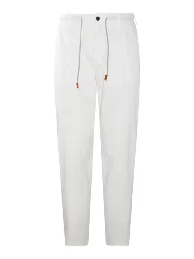 Eleventy White Cotton Pants In Blanco