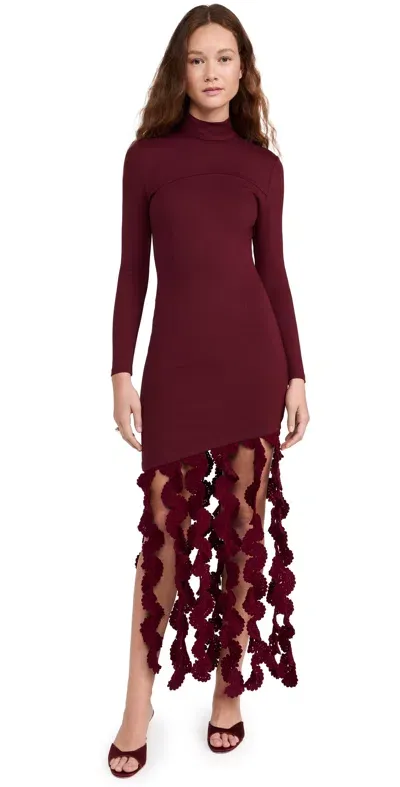 Elexiay Alara Dress Burgundy