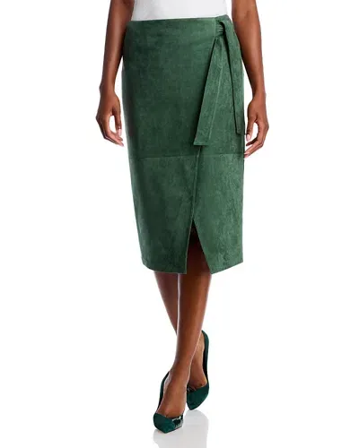 Elie Tahari The Danica Faux Suede Skirt In Juniper