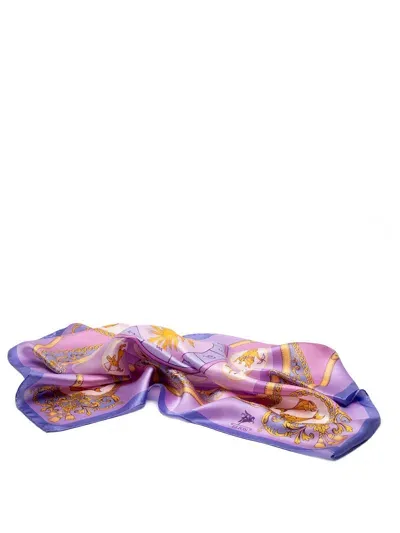 Elios Silk Scarf With Zodiac Sign In Pink