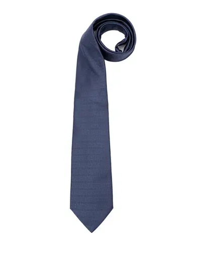 Elios Silk Tie With Zodiac Sign In Blue