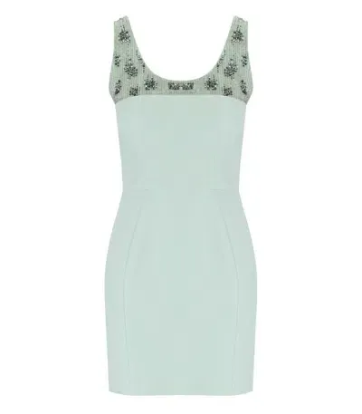 Elisabetta Franchi Acqua Dress With Pearls In Grün