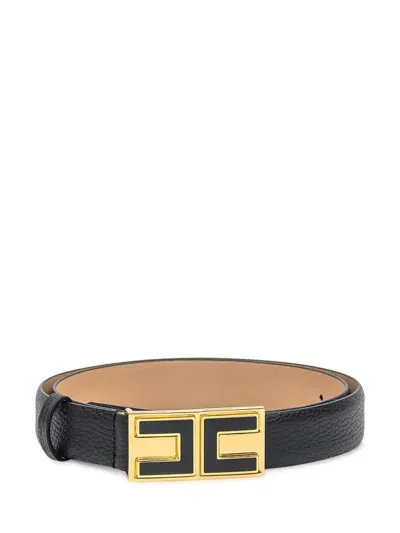 Elisabetta Franchi Belt With Logo In Black