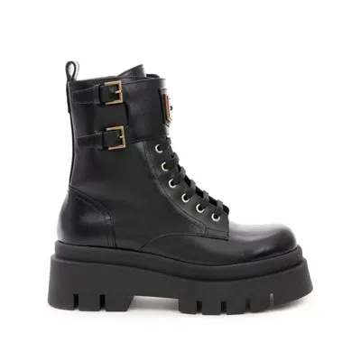 Elisabetta Franchi Black Combat Boot