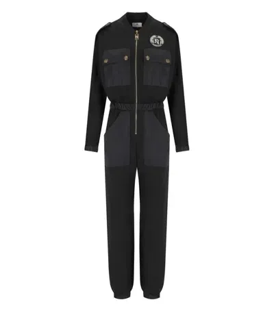 Elisabetta Franchi Black Jumpsuit With Embroidery