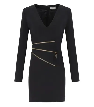 Elisabetta Franchi Black Zipped Dress