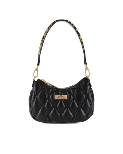 Elisabetta Franchi Borsa Hobo In Tessuto Embossed Con Lettering In 110