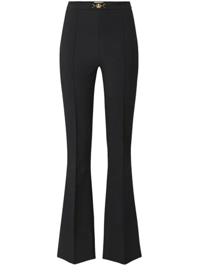 Elisabetta Franchi Horsebit Palazzo Trousers In Black