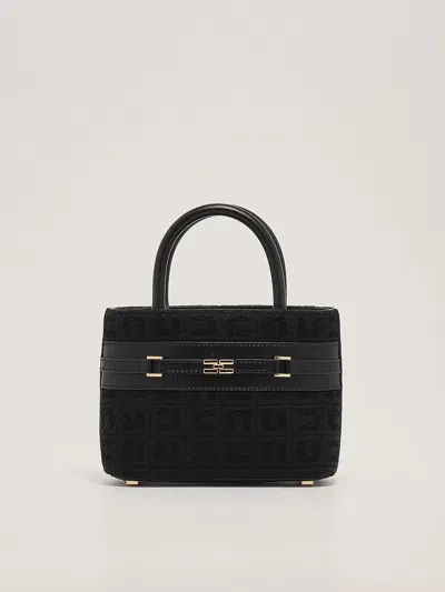 Elisabetta Franchi Cotton Tote In Nero