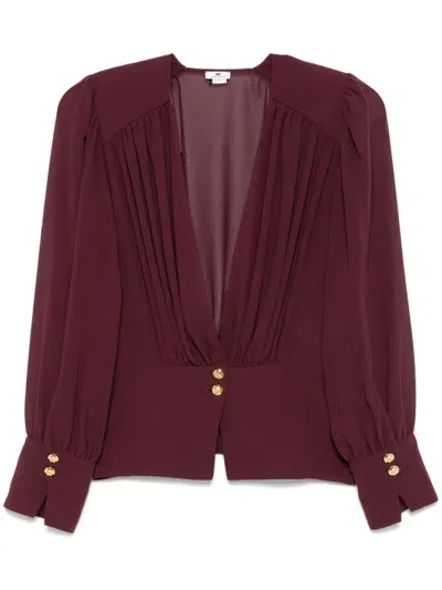 Elisabetta Franchi Georgette Blouse In Burgunderrot