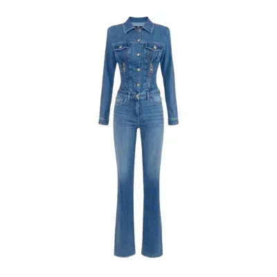 Elisabetta Franchi Jeans Suit In Blue Denim