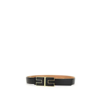 Elisabetta Franchi Logo Buckle Belt In Black