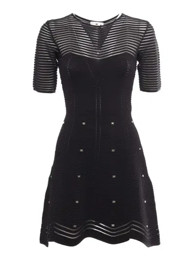 Elisabetta Franchi Midi Dress In Black