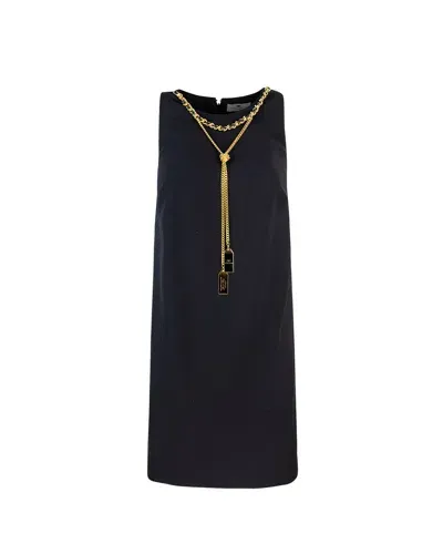 Elisabetta Franchi Boxy Crepe Minidress With Necklace In 110