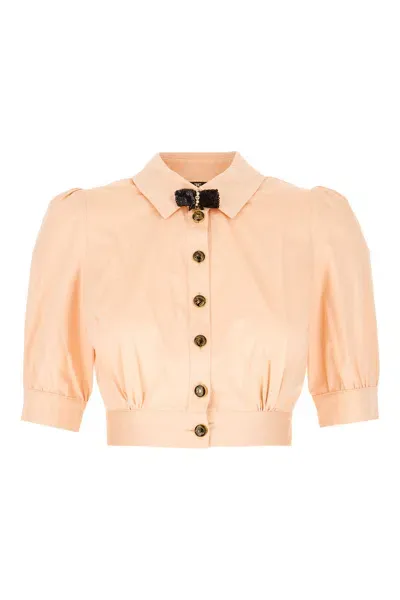 Elisabetta Franchi Peach Poplin Blouse In Au7