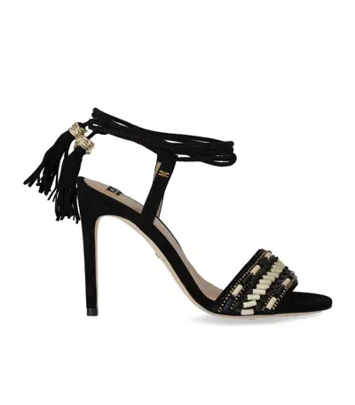 Elisabetta Franchi Ankle Strap Heeled Sandal In Black