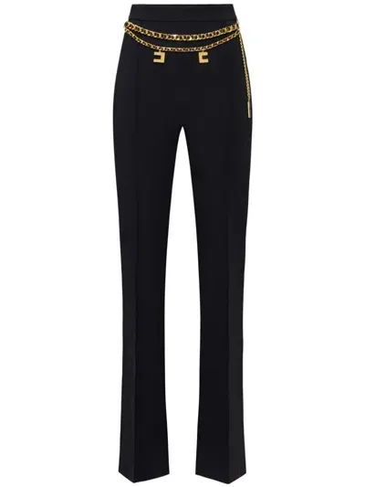 Elisabetta Franchi Straight Leg Pants With Chain In 110