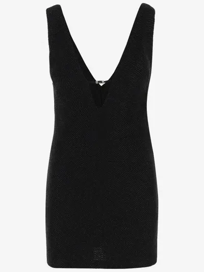 Elisabetta Franchi Viscose Blend Mini Dress In Black