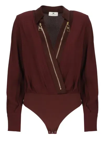 Elisabetta Franchi Viscose Body Shirt In Burgundy