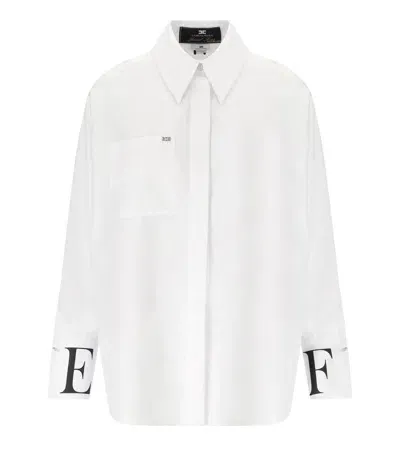 Elisabetta Franchi White Shirt With Maxi Logo