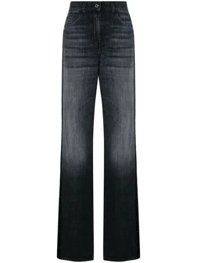 Elisabetta Franchi Wide-leg Cotton Jeans In Grau