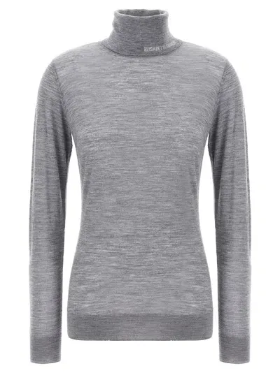 Elisabetta Franchi Wool Turtleneck Sweater, Cardigans Gray In Grey