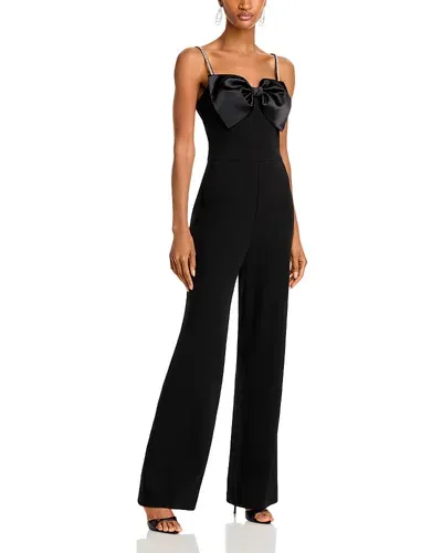 Eliza J Bow Rhinestone Jumpsuit In Black