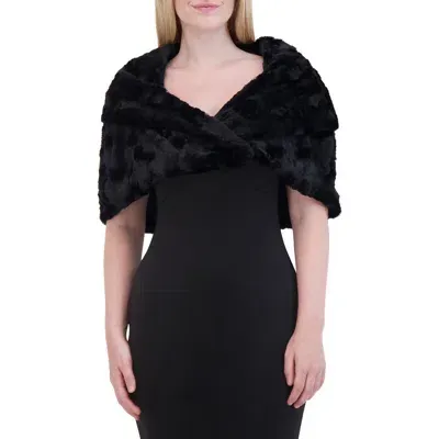 Eliza J Furbie Faux Fur Capelet In Black