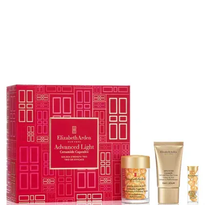 Elizabeth Arden Gold Strength Trio Advanced Light Ceramide Capsules 3-piece Gift Set In White