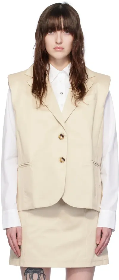 Elleme Beige Sleeveless Blazer