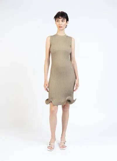 Elleme Knit Sleeveless Mini Dress/khaki In Black