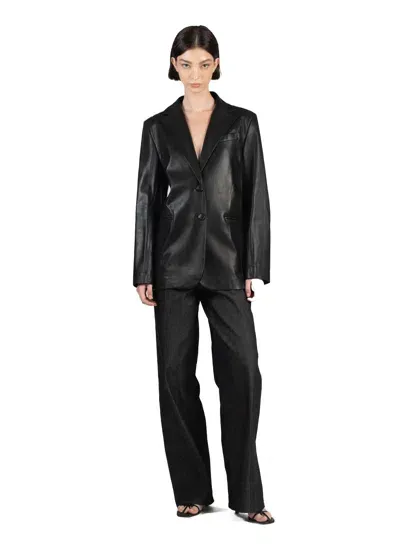 Elleme Leather Suit Jacket/black