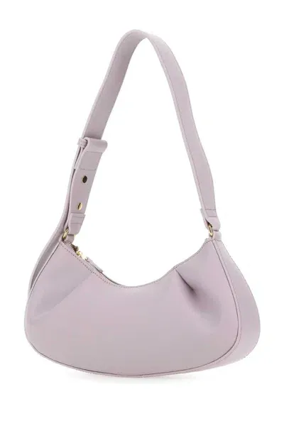 Elleme Lilac Leather Dimple Moon Shoulder Bag In Purple