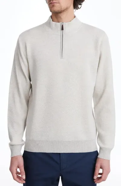 Emanuel Berg Jacquard Wool Half Zip Sweater In Grey