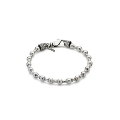 Emanuele Bicocchi Beaded And Spacer Bracelet In Silver