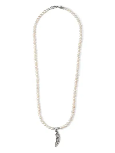 Emanuele Bicocchi Feather Charm Necklace In Silver