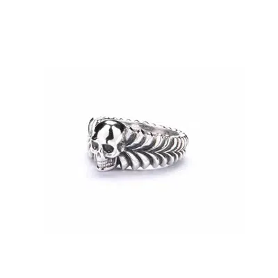 Emanuele Bicocchi Polish Finish Skull Ring In Silver