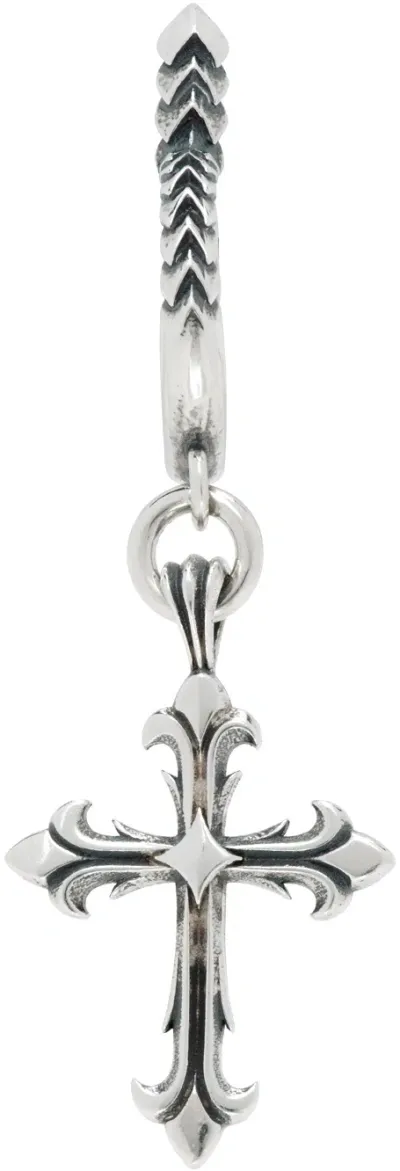 Emanuele Bicocchi Silver Fleury Cross Single Earring