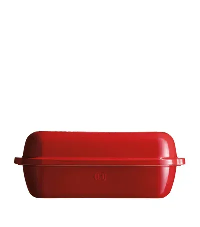 Emile Henry Ceramic Bread Loaf Baker In Red